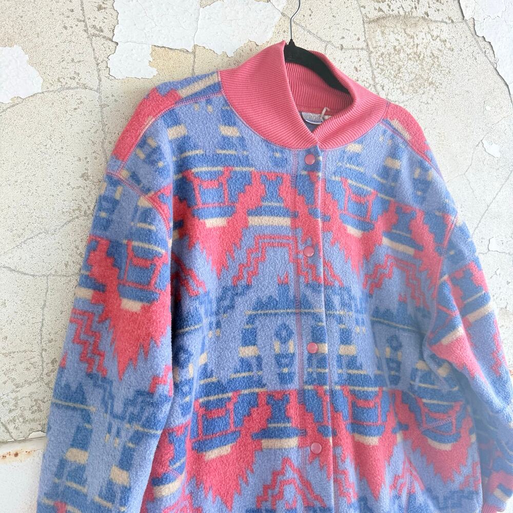 Vtg Aztec Robe Blanket Duster Southwestern Housec… - image 2